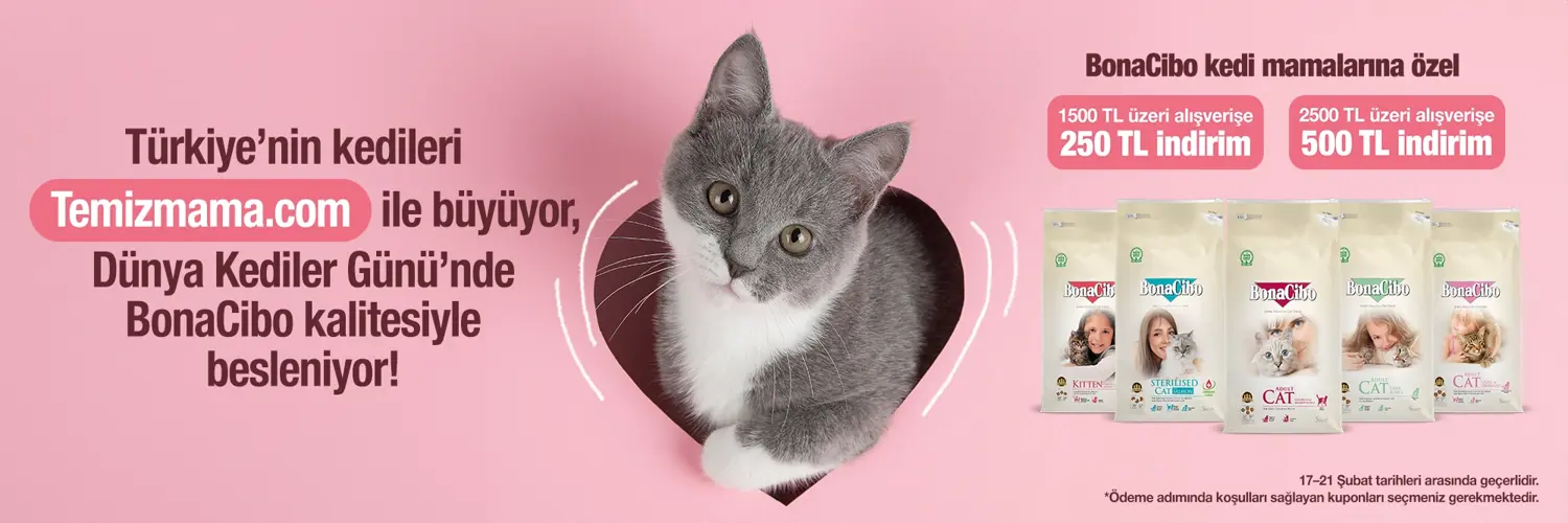 BonaCibo Kuru Kedi Mamalarında geçerli bir kampanya