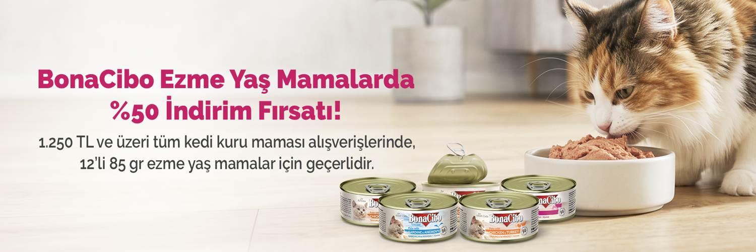 Ezme yaş mama yüzde 50 indirim