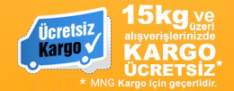 15 Kg ve üzeri Kargo Ücretsiz