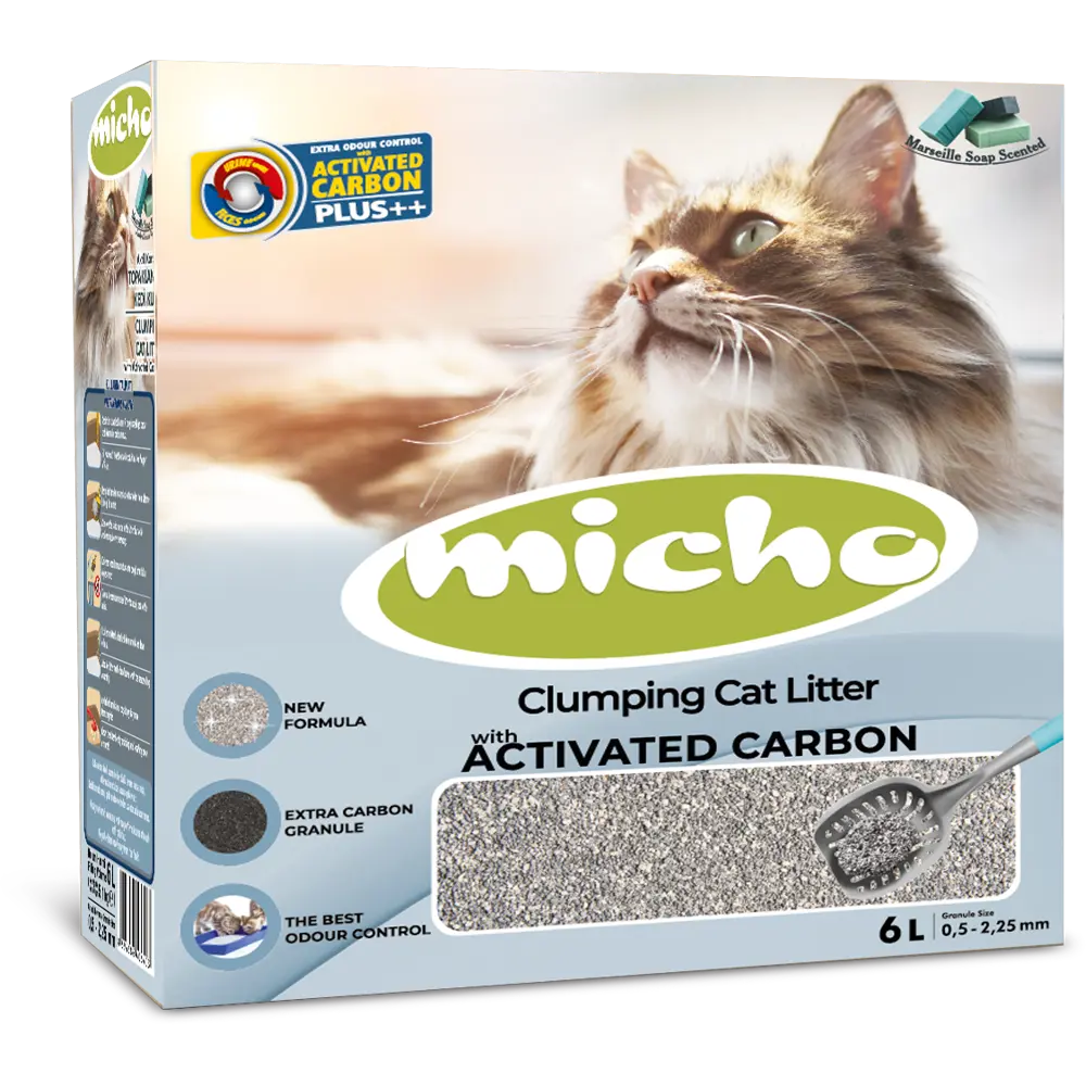 Micho Aktif Karbonlu Marsilya Sabunlu Topaklanan Kedi Kumu | Temizmama