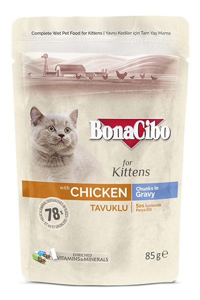 BonaCibo Jöleli Tavuklu Pouch Yavru Kedi Yaş Maması